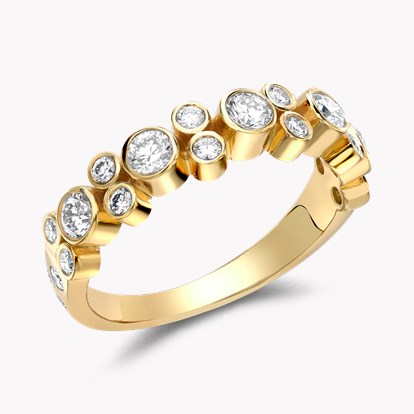 Bubbles Half-Eternity Diamond Ring 0.78CT in 18ct Yellow Gold