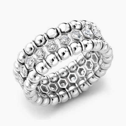 Bohemia Polished Expandable Ring in White Gold