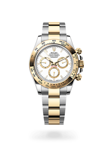 Cosmograph Daytona * Oyster, 40 mm, Oystersteel and yellow gold with a White, golden counter rings Fixed, with engraved tachymetric scale, in yellow gold bezel and Oyster, three-piece solid links bracelet