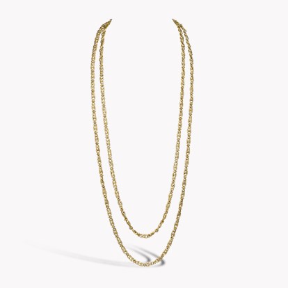 Figaro Style Necklace in Yellow Gold
