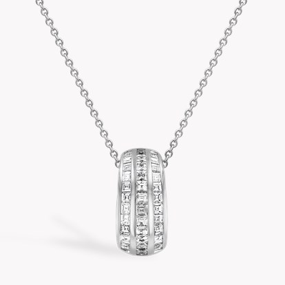 Manhattan Three Row Diamond Pendant 0.68ct in 18ct White Gold