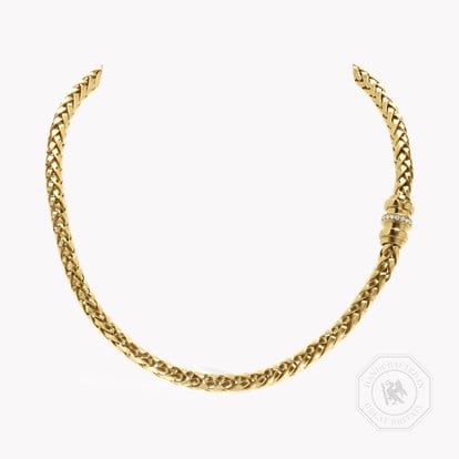 Handmade English Chain Necklace with Diamond Barrel Clasp