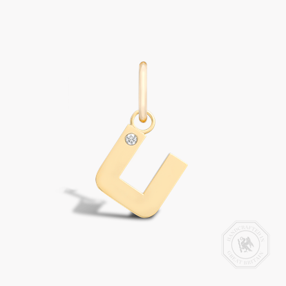 Letter U Diamond Pendant Charm
