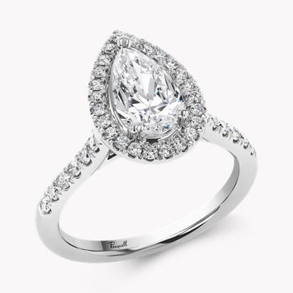 Celestial 1.20ct Pear Shaped Diamond Cluster Ring in Platinum