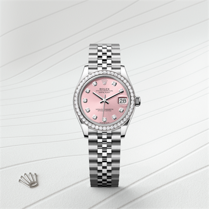Datejust 31, Oyster, 31 mm, Oystersteel, white gold and diamonds watch