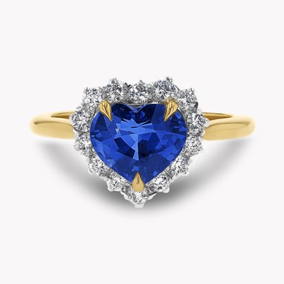 Heartshape 2.54ct Sapphire and Diamond Cluster Ring