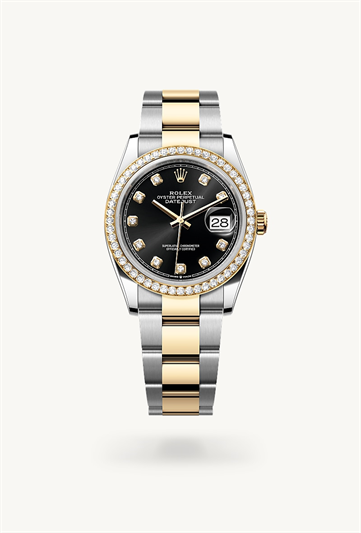 Rolex Datejust 36 Oyster, 36 mm, Oystersteel, yellow gold and diamonds