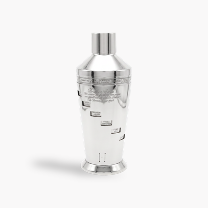 Silver Italian Cocktail Shaker with Wooden Case