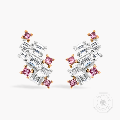 Masterpiece Mosaic 0.97ct Fancy Intense Pink Diamond Earrings