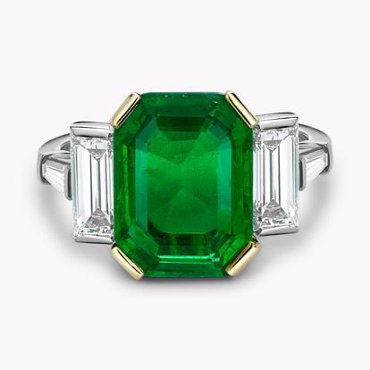 Masterpiece Colombian Emerald Ring 3.80ct in Yellow Gold and Platinum
