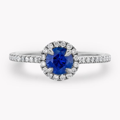 Sapphire and Diamond Cluster Ring