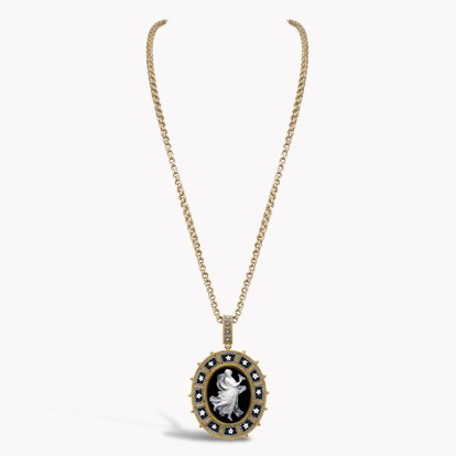 Victorian Black Onyx Cameo Pendant