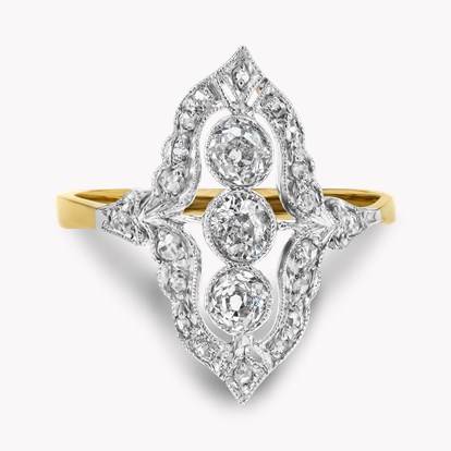 Old European Cut Diamond Cluster Ring
