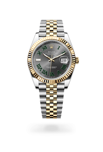 Datejust 41 * Oyster, 41 mm, Oystersteel and yellow gold with a Slate Fluted bezel and Oyster, three-piece solid links bracelet