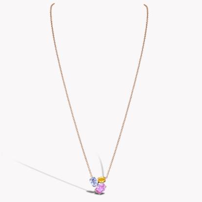 Rainbow Fancy Sapphire Three-Stone Pendant