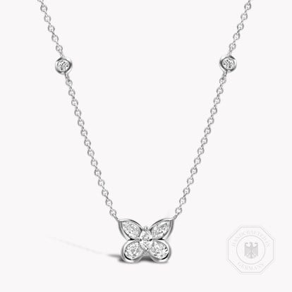 Butterfly Diamond Pendant 0.41ct in White Gold