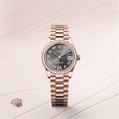 Datejust 31, Oyster, 31 mm, Everose gold and diamonds watch