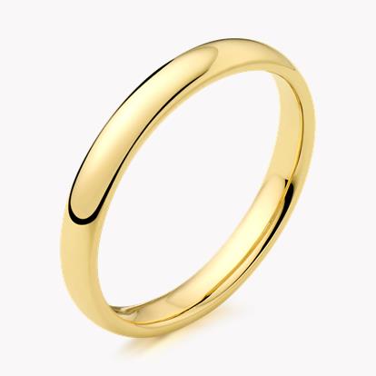 2.5mm Light Court Wedding Ring in 18ct Yellow Gold