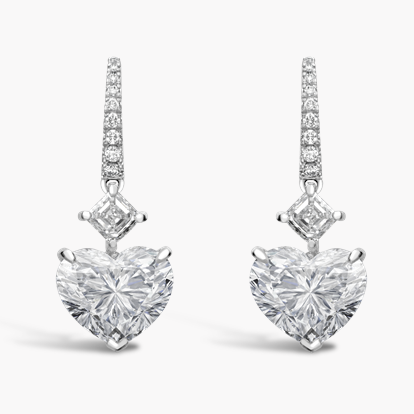 Masterpiece Heart Diamond Drop Earrings 6.02cts in 18ct White Gold