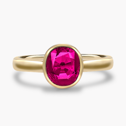 Burmese Ruby Ring 1.71ct in Yellow Gold