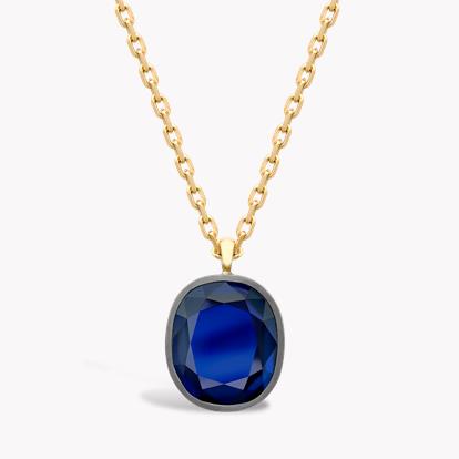 Masterpiece Sapphire Pendant 14.00ct in 18ct White and Rose Gold