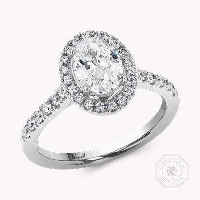 Celestial 1.00ct Oval Cut Diamond Cluster Ring in Platinum
