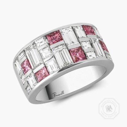 Masterpiece Mosaic 1.03ct Fancy Vivid Pink Diamond Ring