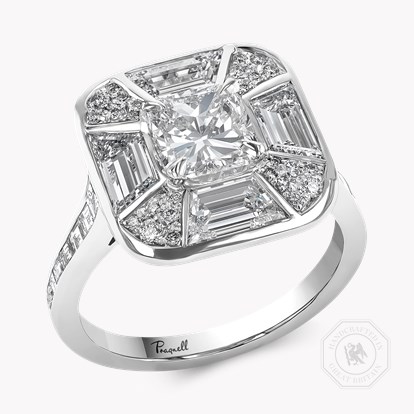 Coronation Setting 1.20ct Cushion Cut Diamond Ring