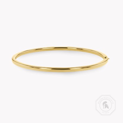 Plain Polished 3mm Square Edge Oval Bangle