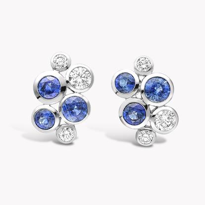 Bubbles Sapphire and Diamond Earrings 3.99ct in White Gold