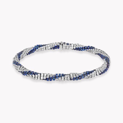 Brilliant Cut Sapphire and Diamond Twist Bracelet