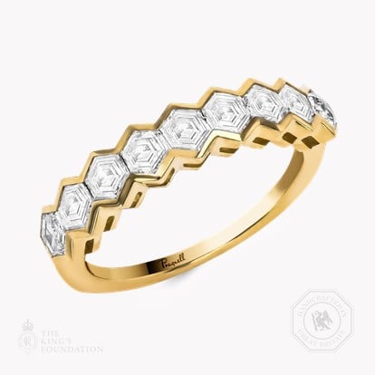 Honeycomb Nine Stone Diamond Ring 1.19ct in 18ct Yellow Gold