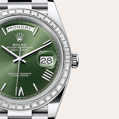 Day-Date 40, Oyster, 40 mm, platinum and diamonds watch