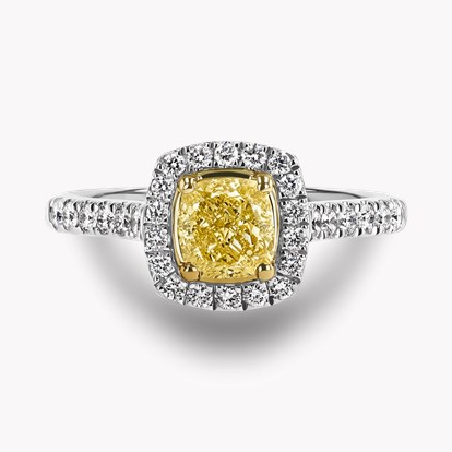 Celestial 1.00ct Fancy Yellow Diamond Cluster Ring
