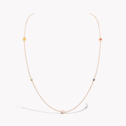 Sundance Multi-Coloured Sapphire Necklace 0.91ct in Rose Gold