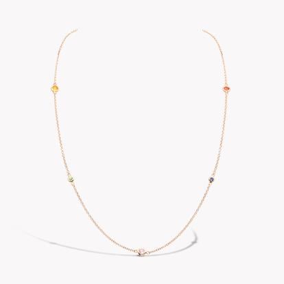 Sundance Multi-Coloured Sapphire Necklace 0.91ct in 18ct Rose Gold