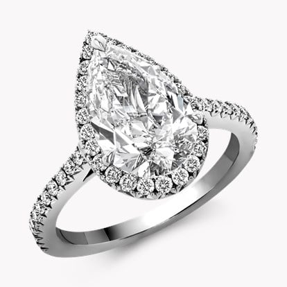 Pearshape 3.02ct Diamond Cluster Ring in Platinum