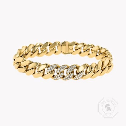Fusion Polished Curb Link Bracelet in 18ct Yellow Gold