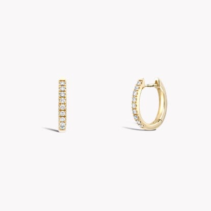Brilliant Cut Diamond Hoop Earrings 0.21ct in 18ct Yellow Gold