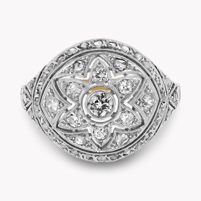 Edwardian Old & Rose Cut 0.55ct Diamond Cluster Ring