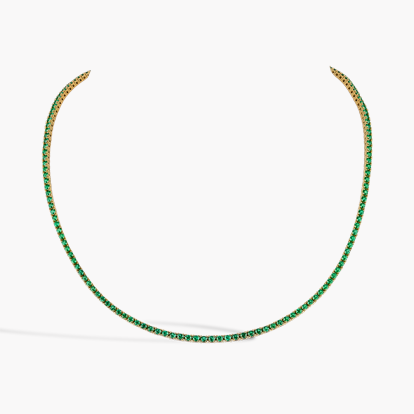 Brilliant Cut 5.20ct Emerald Line Necklace