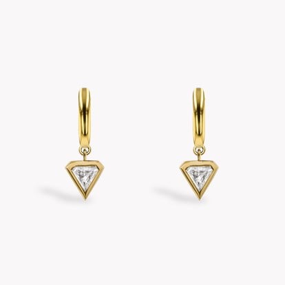Shield Cut 0.38ct Diamond Drop Earrings