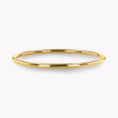 Plain Polished 4mm Round Edge Bangle in 18ct Yellow Gold