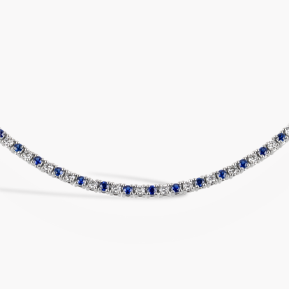 Brilliant Cut 3.60ct Sapphire and Diamond Line Necklace
