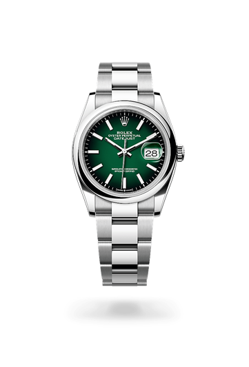 Datejust 36 * Oyster, 36 mm, Oystersteel with a Silver Domed bezel and Oyster, three-piece solid links bracelet