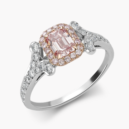 Masterpiece Fancy Intense Pink Diamond Ring 0.63ct in Platinum & Rose Gold