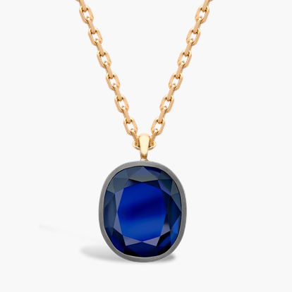 Masterpiece Sapphire Pendant 14.00ct in 18ct White and Rose Gold