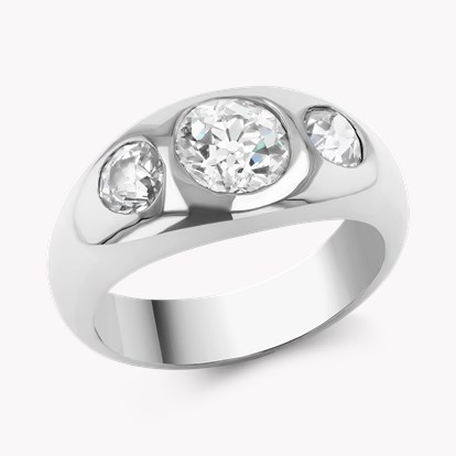 Art Deco Old Cut 1.01ct Diamond Gypsy Set Ring