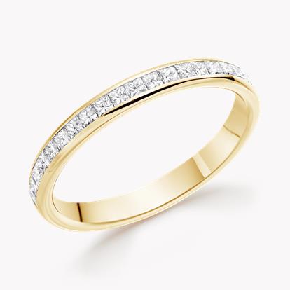 Princess Cut Diamond Half Eternity Ring 0.40ct in 18ct Yellow Gold