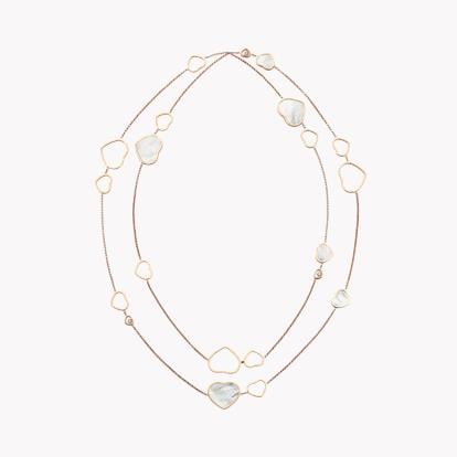 Chopard Happy Hearts Long Necklace 0.15ct in 18ct Rose Gold
